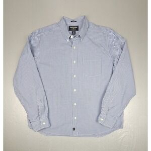 Y2K Abercrombie & Fitch Button Down Shirt Mens XL Muscle Blue Checkered Plaid